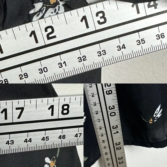 Abercrombie‎ & Fitch Smocked Black Floral Dress Size Small Mini Long Sleeve Boho - Picture 15 of 16